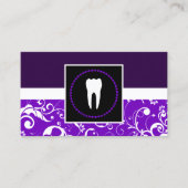 プロフェッショナル歯科紫ダマスク歯 名刺 (正面)