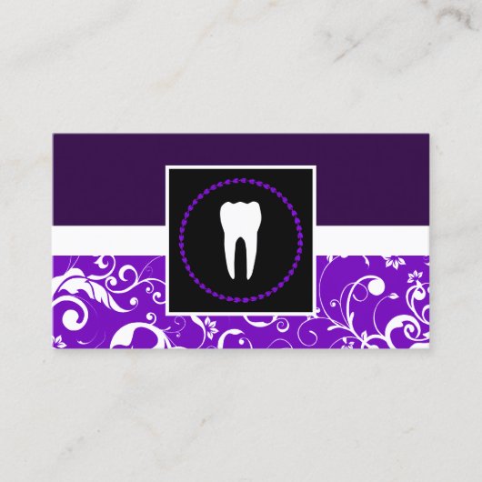 プロフェッショナル歯科紫ダマスク歯 名刺 (正面)