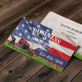 プロフェッショナル気にローン&造園米国国旗 名刺