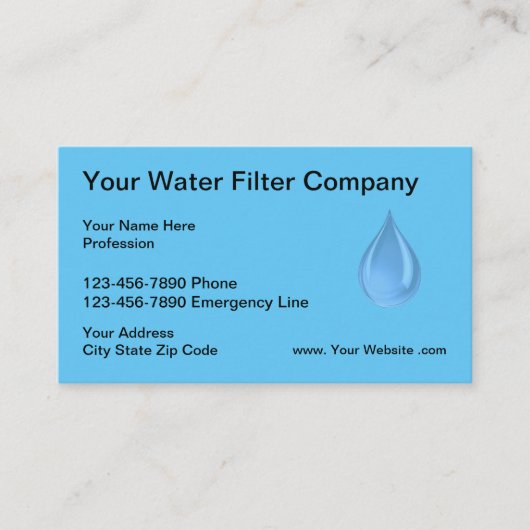 プロフェッショナル水フィルター 名刺 (正面)