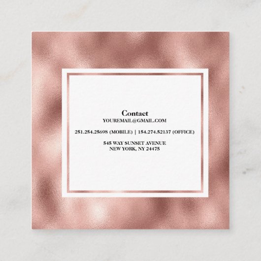 プロフェッショナル水彩さくらんぼ スクエア名刺 (裏面)