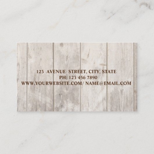 プロフェッショナル水彩フローラ、唇、木目テクスチャ 名刺 (裏面)