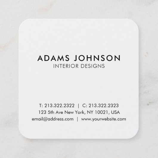 プロフェッショナル水彩緑の抽象芸術 スクエア名刺 (裏面)