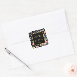 プロフェッショナル水彩花差出人住所 スクエアシール