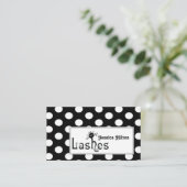 プロフェッショナル水玉模様猫の点滅のロゴ 名刺 (スタンド正面)