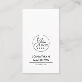 プロフェッショナル汎用プレーン・ホワイト・ロゴQRコード 名刺 (正面)