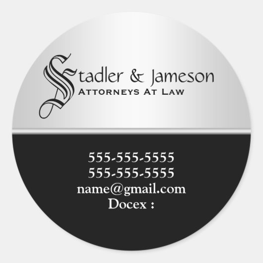 プロフェッショナル法モダン人 |カスタマイズ ラウンドシール (正面)