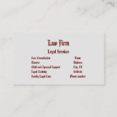 プロフェッショナル法律事務所名刺 名刺 (裏面)