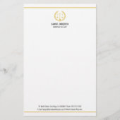 プロフェッショナル法律事務所弁護士金ゴールド 便箋 (正面)