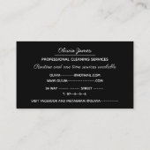 プロフェッショナル洗浄サービスブラックスパークル 名刺 (裏面)