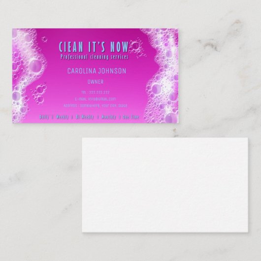 プロフェッショナル洗浄サービスメイドsoapフォーム 名刺 (正面/裏面)
