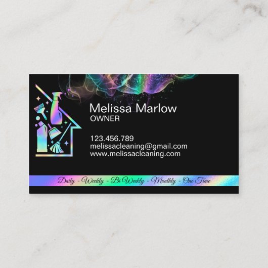 プロフェッショナル洗浄ホログラフィックヤニータサービス 名刺 (裏面)