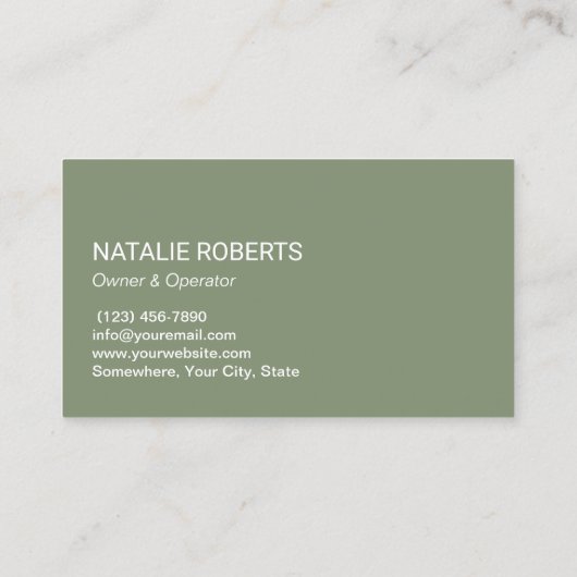 プロフェッショナル洗浄メイドサービスSage Green 名刺 (裏面)