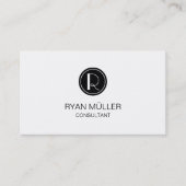 プロフェッショナル洗練されたシックなプレーンとモノグラム 名刺 (正面)