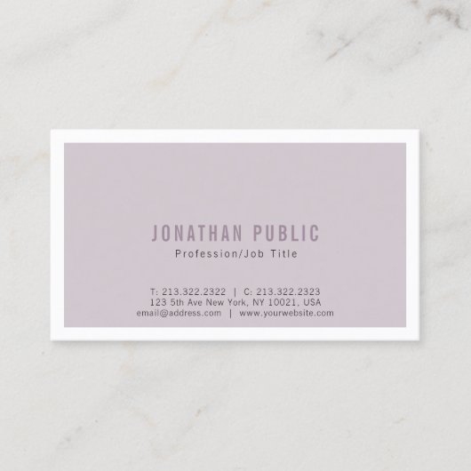 プロフェッショナル洗練されたプレーンモダンデザイン 名刺 (正面)