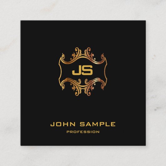 プロフェッショナル洗練ラグジュアリーシルクスクエア スクエア名刺 (正面)