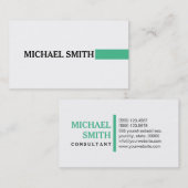 プロフェッショナル海グリーンモダンプレーンホワイト 名刺 (正面/裏面)