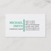 プロフェッショナル海グリーンモダンプレーンホワイト 名刺 (裏面)