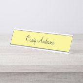 プロフェッショナル淡モダンエレガント黄 デスクネームプレート (正面)