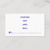 プロフェッショナル深いブルー名刺 名刺 (裏面)