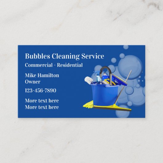 プロフェッショナル清掃および清掃サービス 名刺 (正面)