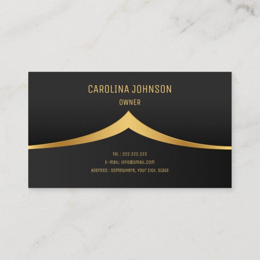 プロフェッショナル清掃サービスのメイド金ゴールドとブラック 名刺 (裏面)