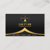 プロフェッショナル清掃サービスのメイド金ゴールドとブラック 名刺 (正面)