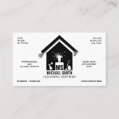 プロフェッショナル清掃サービスシンプルモノグラムロゴ 名刺 (正面)