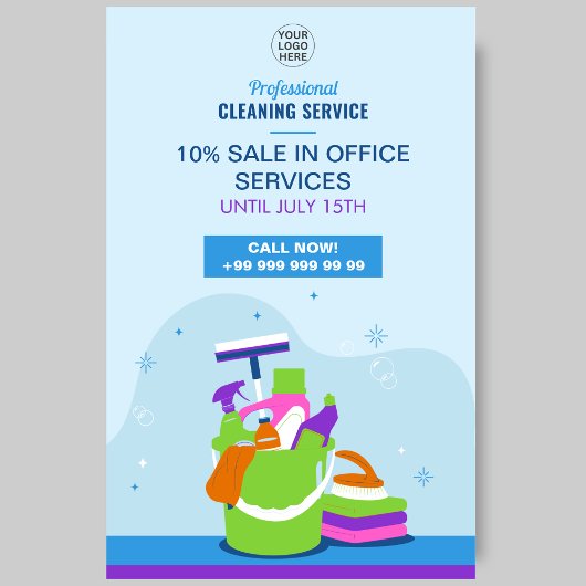 プロフェッショナル清掃サービスプロモーションマーケティング チラシ