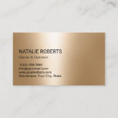 プロフェッショナル清掃サービスモダンティール(緑がかった色)と金ゴールド 名刺 (裏面)