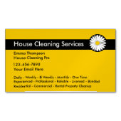 プロフェッショナル清掃サービスモダンデイジーデザイン マグネット名刺 (正面)