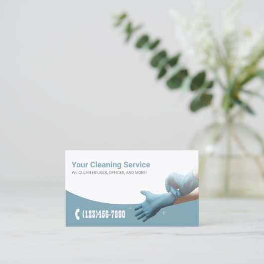 プロフェッショナル清掃サービス 名刺 (スタンド正面)