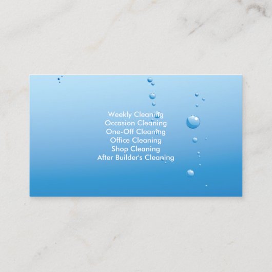 プロフェッショナル清掃サービス 名刺 (裏面)