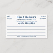 プロフェッショナル清掃室 名刺 (裏面)