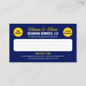 プロフェッショナル清掃清掃清掃メイド 名刺 (裏面)