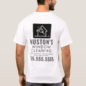 プロフェッショナル清掃用ロゴ洗浄窓クリーナ Tシャツ (裏面)
