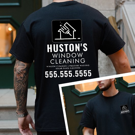 プロフェッショナル清掃用ロゴ洗浄窓クリーナ Tシャツ