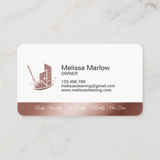 プロフェッショナル清掃用住宅サービス名刺 名刺 (裏面)