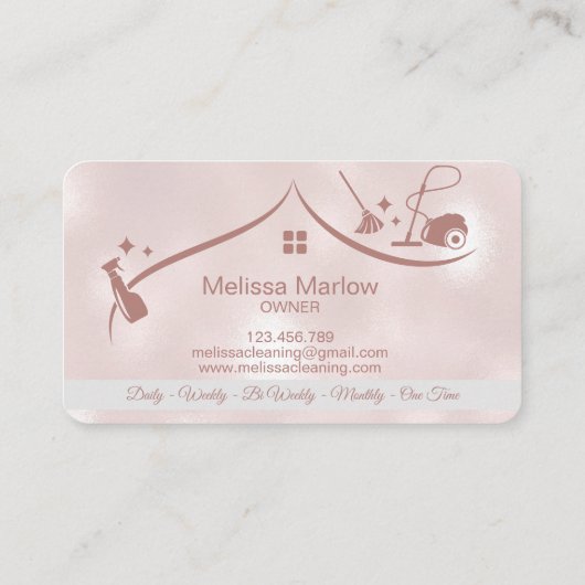 プロフェッショナル清掃用住宅サービス名刺 名刺 (裏面)