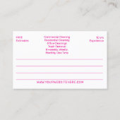 プロフェッショナル清掃/清掃作業サービス 名刺 (裏面)