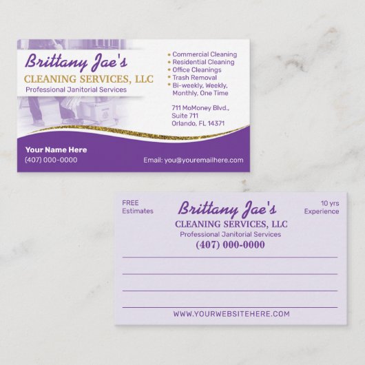 プロフェッショナル清掃/清掃室 名刺 (正面/裏面)