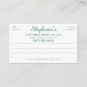 プロフェッショナル清掃/清掃室 名刺 (裏面)