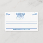 プロフェッショナル清掃/清掃室 名刺 (裏面)