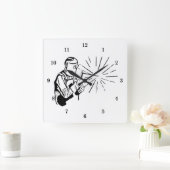 プロフェッショナル溶接機 スクエア壁時計 (ホーム)