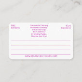 プロフェッショナル漫画の清掃/清掃   名刺 (裏面)