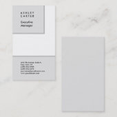 プロフェッショナル灰色の白の平滑ミニマルモダン主義者 名刺 (正面/裏面)