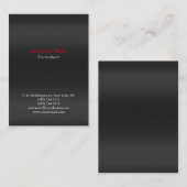 プロフェッショナル灰色の赤い背景ユニーク 名刺 (正面/裏面)