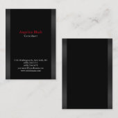 プロフェッショナル灰色の黒い背景ユニーク 名刺 (正面/裏面)