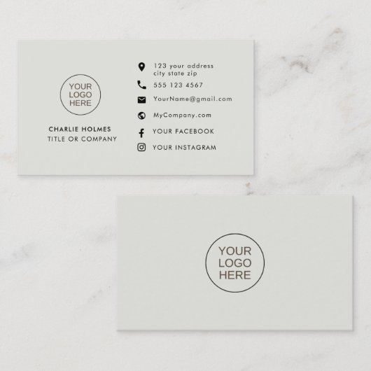 プロフェッショナル灰色 |ソーシャルメディカスタムアのアイコン 名刺 (正面/裏面)