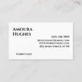 プロフェッショナル無クラシック時はっきりしたモノクロ 名刺 (裏面)